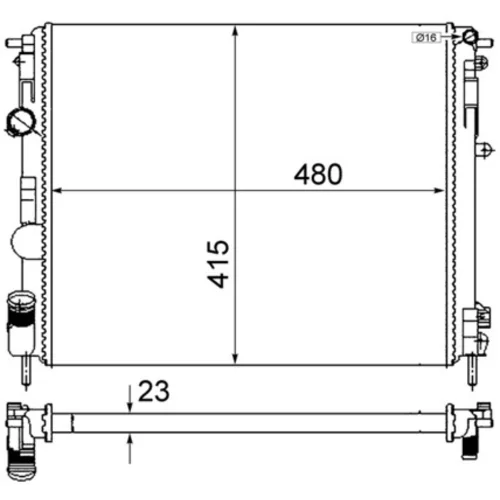 Chladič motora MAHLE CR 605 000S