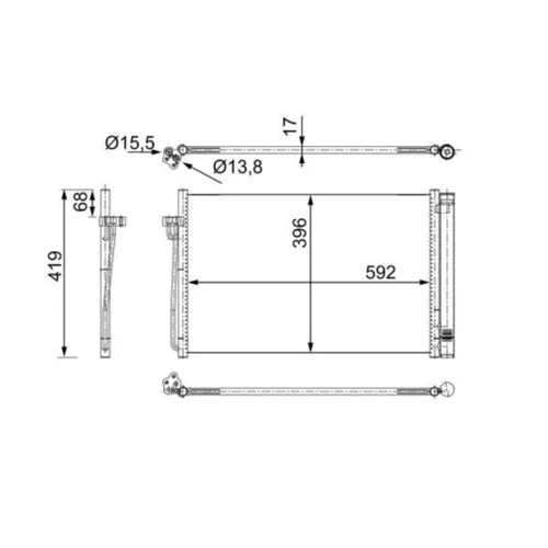 Kondenzátor klimatizácie AC 344 000S /MAHLE/ - obr. 1