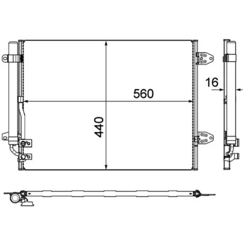 Kondenzátor klimatizácie AC 733 000P /MAHLE/ - obr. 2