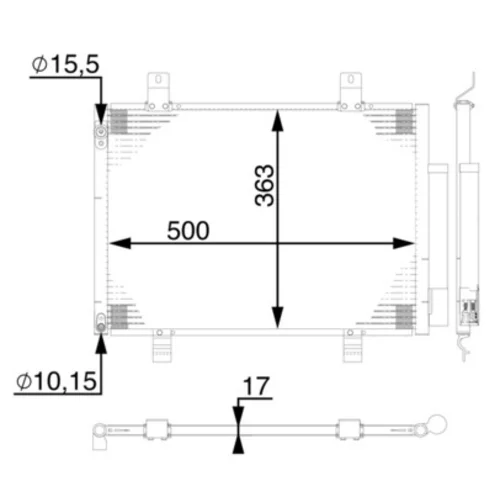 Kondenzátor klimatizácie MAHLE AC 77 000S - obr. 1