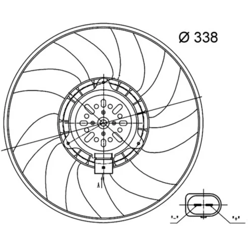 Ventilátor chladenia motora CFF 33 000S /MAHLE/