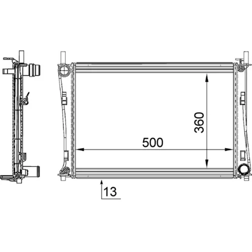 Chladič motora CR 1355 000S /MAHLE/ - obr. 1