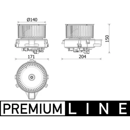 Vnútorný ventilátor MAHLE AB 284 000P - obr. 1