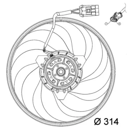 Ventilátor chladenia motora MAHLE CFF 118 000P - obr. 1