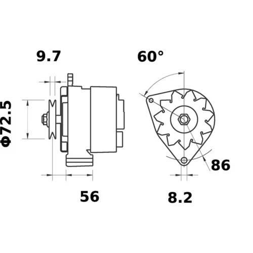 Alternátor MAHLE MG 628 - obr. 2