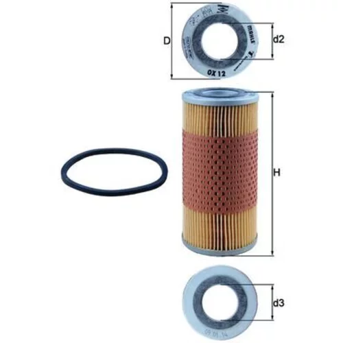 Olejový filter MAHLE OX 12D - obr. 3