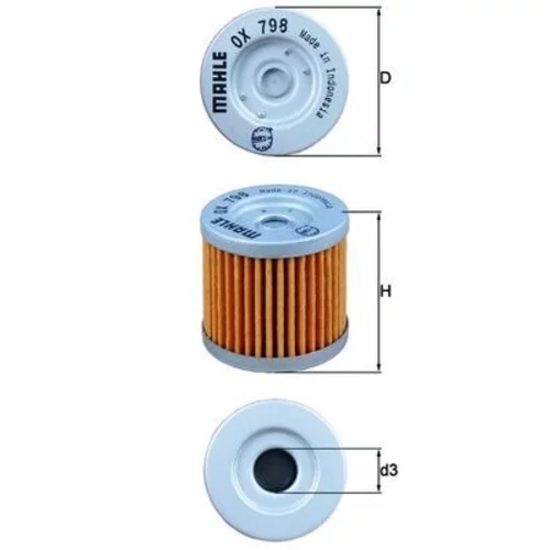 Olejový filter MAHLE OX 798 - obr. 2