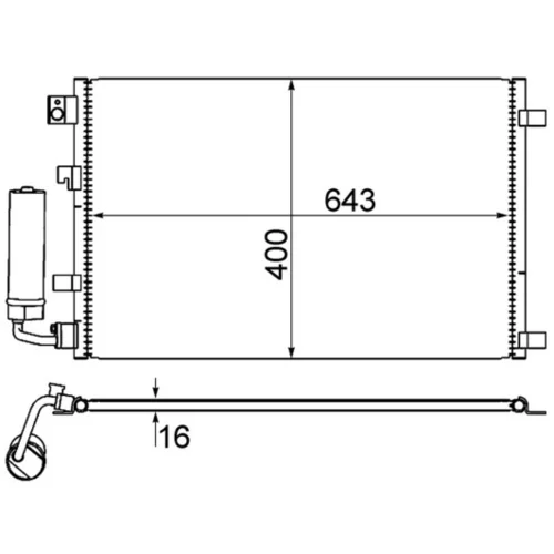 Kondenzátor klimatizácie MAHLE AC 604 001S