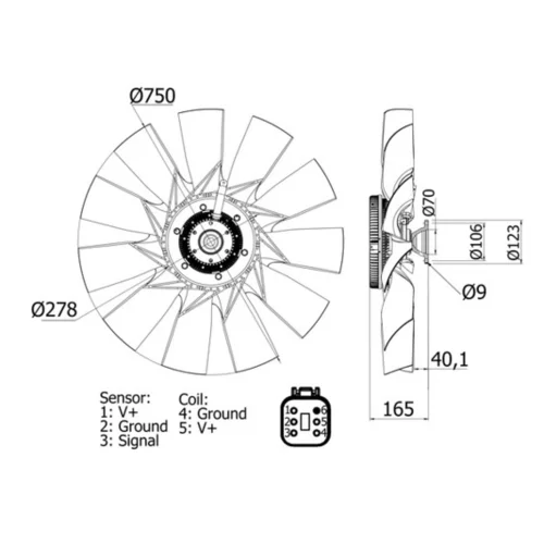 Ventilátor chladenia motora MAHLE CFF 460 000S