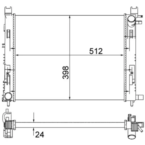 Chladič motora MAHLE CR 2166 001S - obr. 1