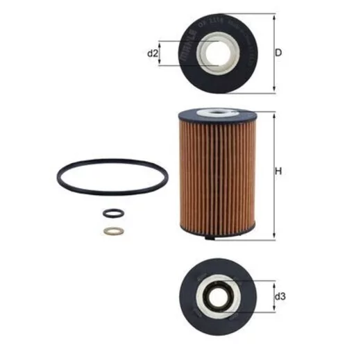 Olejový filter MAHLE OX 1158D - obr. 2