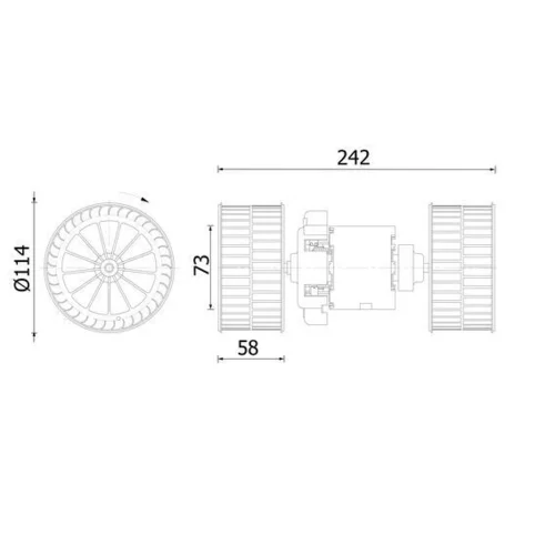 Vnútorný ventilátor MAHLE AB 87 000S