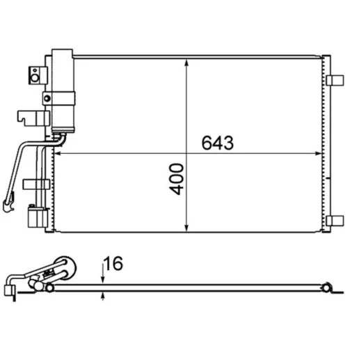 Kondenzátor klimatizácie MAHLE AC 607 001S - obr. 1