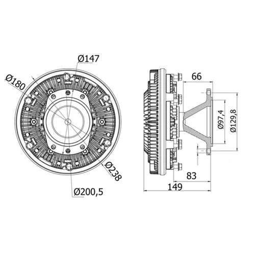 Spojka ventilátora chladenia MAHLE CFC 8 000S