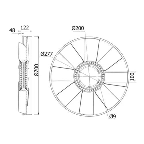 Koleso ventilátora chladenia motora MAHLE CFW 31 000S