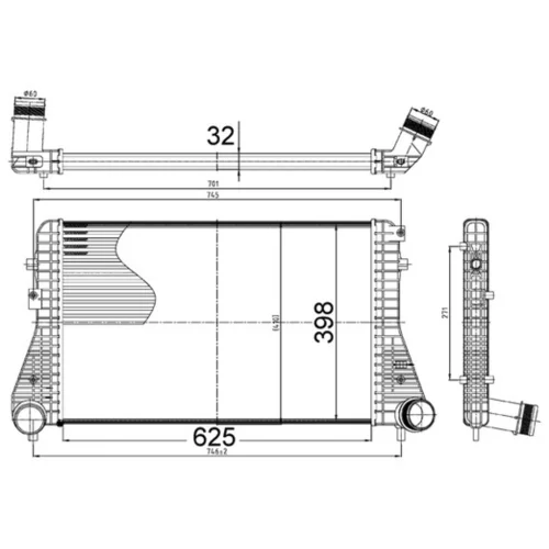 Chladič plniaceho vzduchu MAHLE CI 517 000S - obr. 1