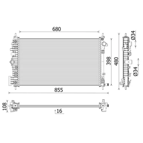 Chladič motora MAHLE CR 2698 000P