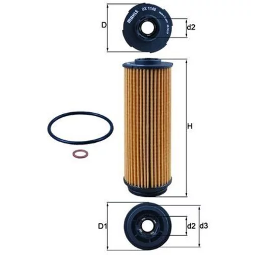 Olejový filter MAHLE OX 1146D - obr. 2