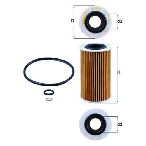 Olejový filter MAHLE OX 384D - obr. 2