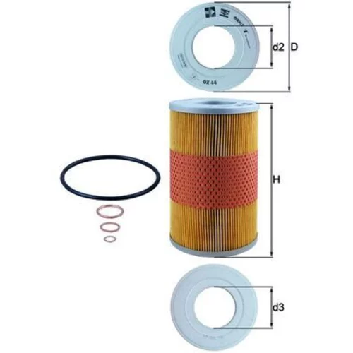 Olejový filter MAHLE OX 44D - obr. 2