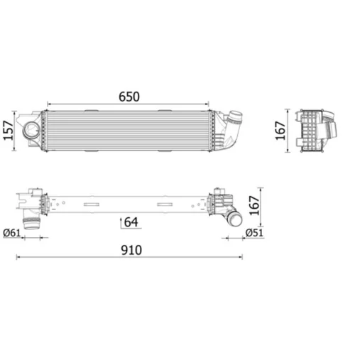 Chladič plniaceho vzduchu CI 701 000P /MAHLE/ - obr. 1