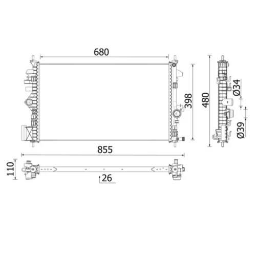 Chladič motora MAHLE CR 2265 000P