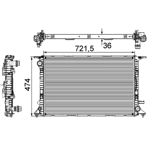 Chladič motora MAHLE CR 911 000P - obr. 1