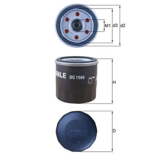 Olejový filter MAHLE OC 1566 - obr. 2