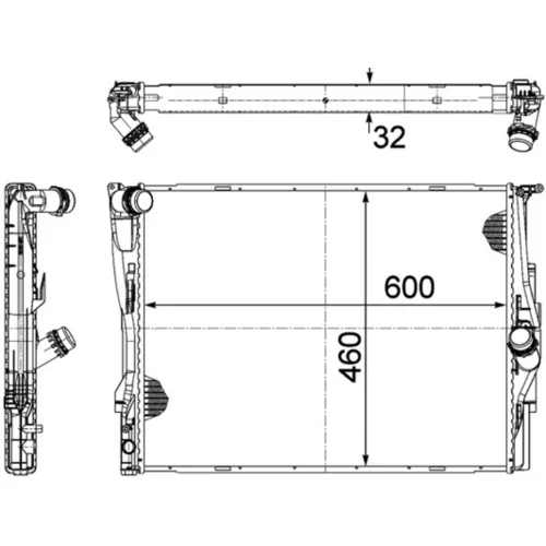 Chladič motora MAHLE CR 1087 000P - obr. 1