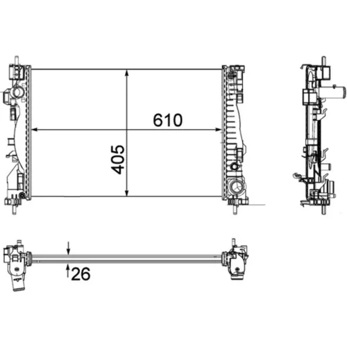 Chladič motora MAHLE CR 1180 000P - obr. 1