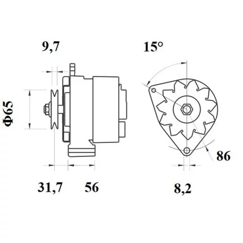 Alternátor MAHLE MG 395 - obr. 1