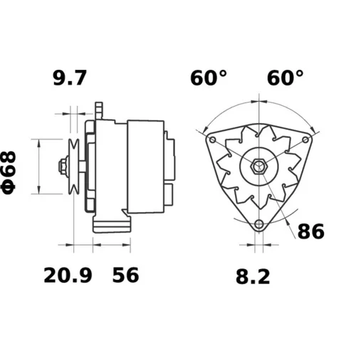 Alternátor MAHLE MG 604 - obr. 1