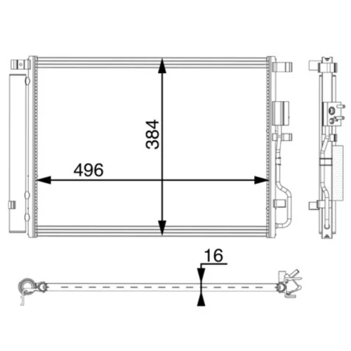 Kondenzátor klimatizácie MAHLE AC 62 000P - obr. 1