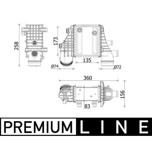 Chladič plniaceho vzduchu CI 553 000P /MAHLE/