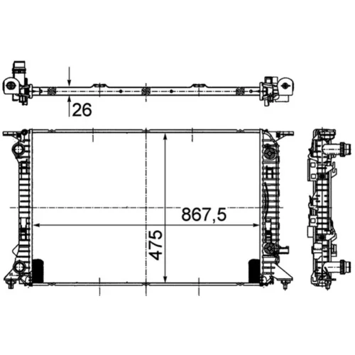 Chladič motora MAHLE CR 910 000P - obr. 1