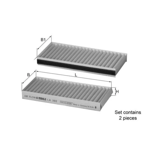 Filter vnútorného priestoru MAHLE LA 392/S - obr. 2