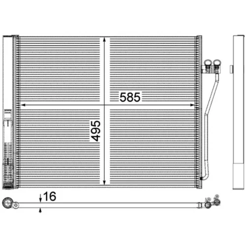 Kondenzátor klimatizácie MAHLE AC 568 000P - obr. 1