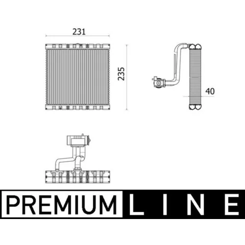 Výparník klimatizácie MAHLE AE 166 000P