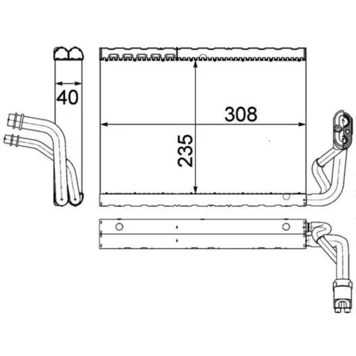 Výparník klimatizácie AE 91 000P /MAHLE/ - obr. 1