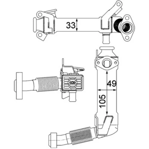 Chladič pre recirkuláciu plynov MAHLE CE 21 000P - obr. 1