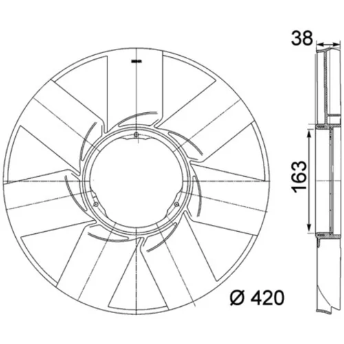 Koleso ventilátora chladenia motora MAHLE CFW 38 000P - obr. 1