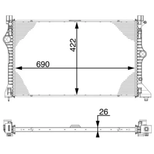 Chladič plniaceho vzduchu CI 222 000P /MAHLE/ - obr. 1