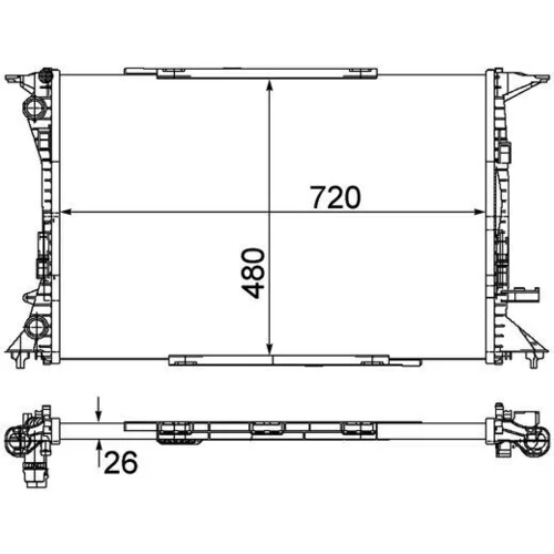 Chladič motora MAHLE CR 1060 000P - obr. 1