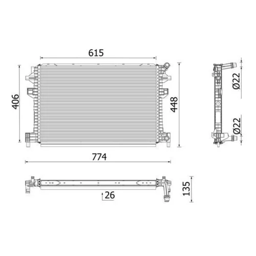 Chladič motora MAHLE CR 959 001P