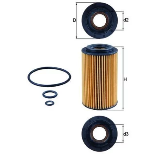 Olejový filter MAHLE OX 153/7D1 - obr. 2