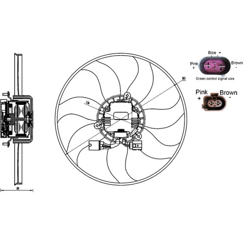 Ventilátor chladenia motora MAHLE CFF 170 000S