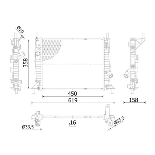 Chladič motora MAHLE CR 1352 000S - obr. 1