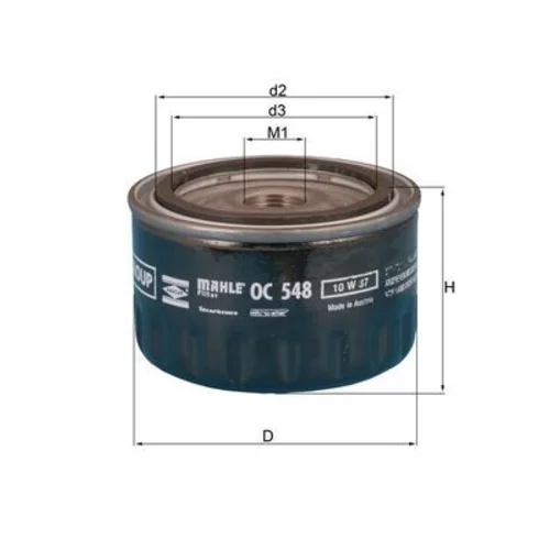 Olejový filter MAHLE OC 548 - obr. 2