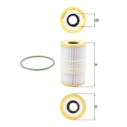 Olejový filter MAHLE OX 1185D - obr. 3