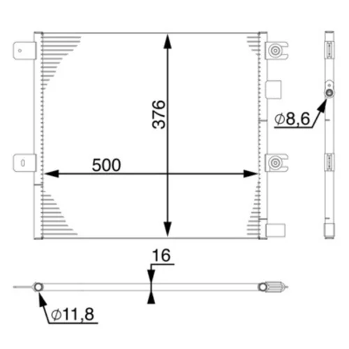 Kondenzátor klimatizácie MAHLE AC 76 000S